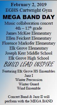 January 28 th February 2 nd Schedule Ensemble Rehearsal Times 0 Period Jazz I 1 st Period Guitar Ensemble Music Theory & Beginning Instruments 6 th Period EGHS Choir 7 th Period - Concert Band Focus