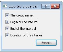 OPERATIONS WITH SOUND SIGNALS 7.4.8 Export of marks to a text editor The marks selected on the tab can be exported to a text editor.