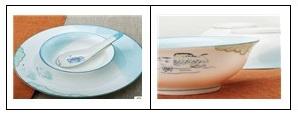 investigation, we find out the following set of examples in Chinese traditional fish patterns used in tableware design. Yafei is a famous brand of Korean tableware.