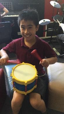 Students used their listening skills to identify instruments