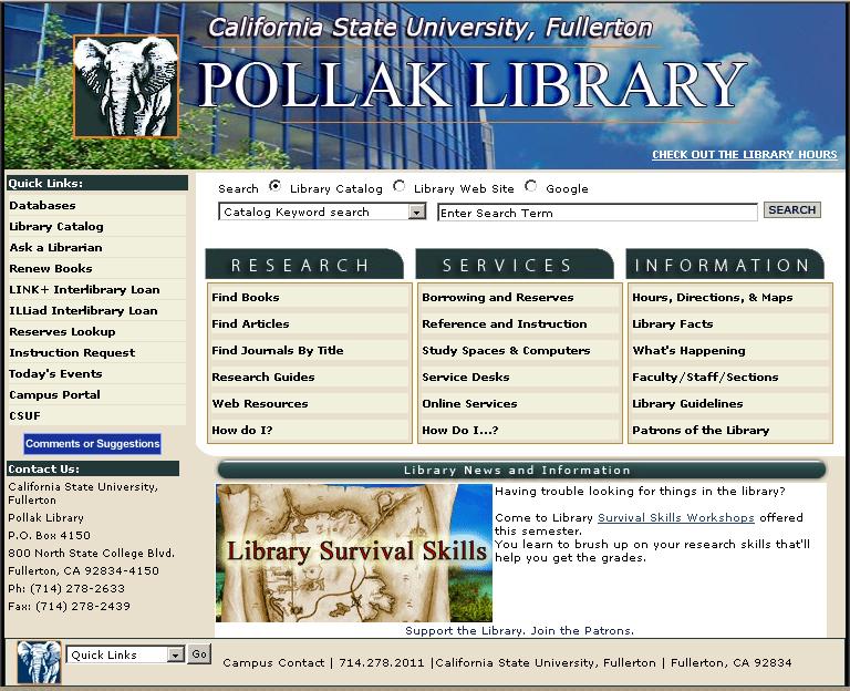 Library Website Accessing library resources from