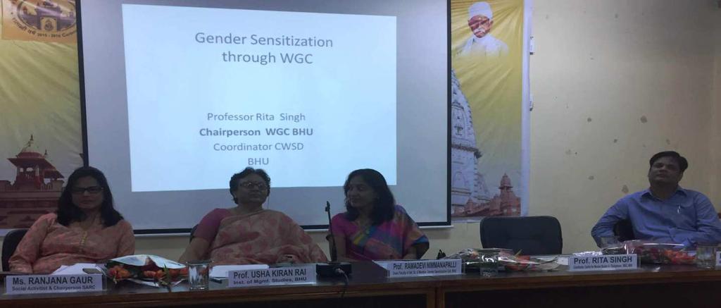 An Interactive session on Gender Sensitization was organized for the students of Institute Of Management, Banaras Hindu University on 25 th October, 2016 in the Seminar Hall.