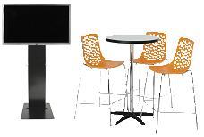 AUDIO VISUAL 1. AV PACKAGES Package 1 - $1,020 + GST INCLUSIONS: - 1 x Dry Bar - 3 x Spring Stools - 42 TV (wall mounted or on Stand) - Damage waiver - Delivery and collection 2.