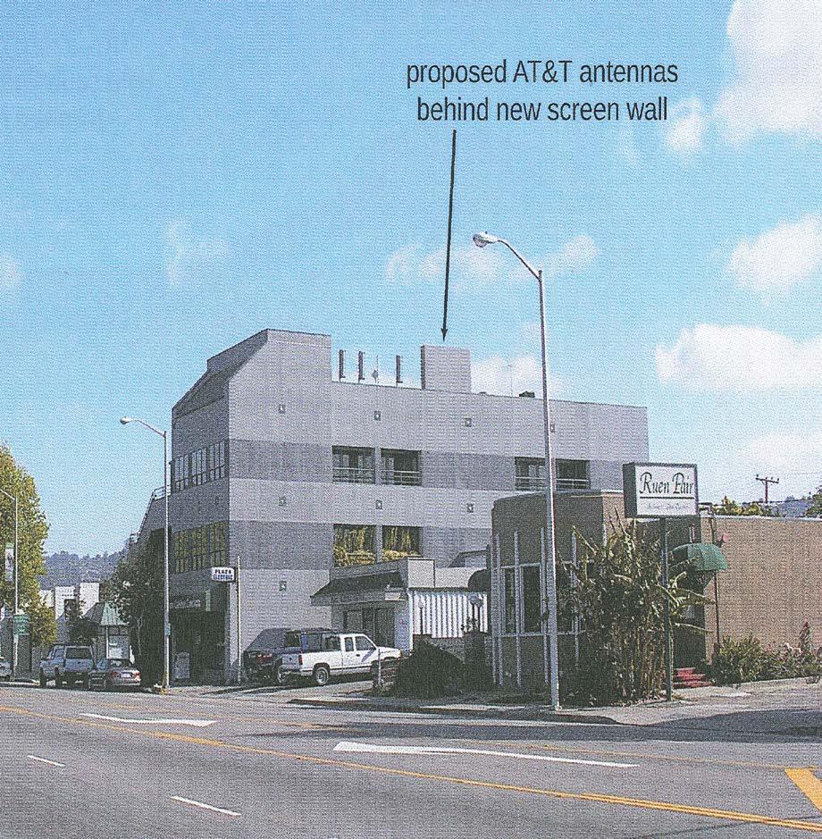 Page 7 of 12 Figure 4: Site as proposed by AT&T (Photo Source: AT&T) It is my understanding that the Albany Planning Code does not permit the rooftop massing that would occur were the existing Sprint