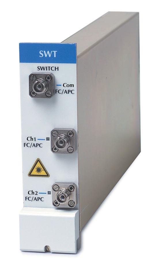 OPTICAL SWITCH OSICS-SWT Adding bi-directional signal routing capability to the OSICS platform, the SWT module features a state-of-the-art ±.1 db repeatability as well as a very low -7 db crosstalk.