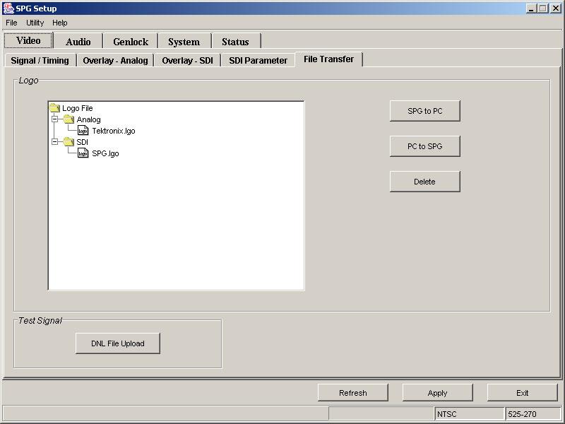 Appendix B: Using the Remote Interface Transferring Files This section provides the procedure to use the Remote Interface to transfer files between your PC and the sync pulse generator. NOTE.