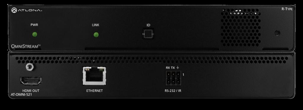 Introduction The Atlona OmniStream R-Type 521 () is a single-channel networked AV decoder for HDMI 2.0 / HDCP 2.