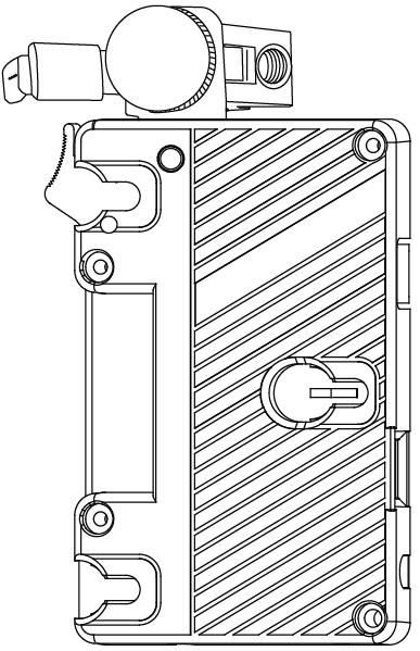 Accessory 1 Supporting carbon fiber monopod Installation instruction 1 Snap the monopod installing module on the carrying case mounting block, and screw tightly, see Fig 1.