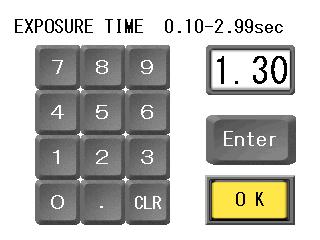 Push the CHANGE button to enter the output power level and exposure time desired, respectively. Fig 5-1 Fig 5-2 Example: OUTPUT POWER 5.00 kw (2.00-5.00kW by 0.01kW steps) EXPOSURE TIME 1.30 sec (0.