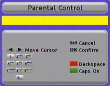 7. Parental Control With this menu, you can activate the parental control where is necessary to give one password before opening channels or making settings. 7.1.