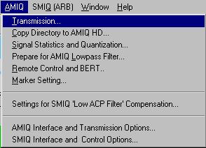 3. Select the option for transmission to AMIQ: 4.