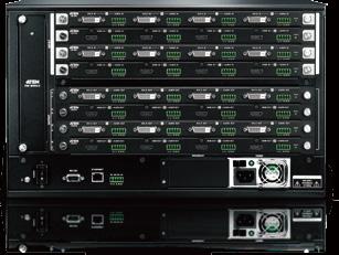 This series features an all-in-one control mechanism that integrates video wall processing and matrix switching in a single high performance chassis.