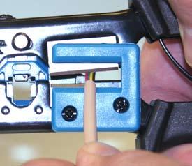30-496 Strip outer jacket and trim cable to 1 49 Step 2 Terminate Insert stripped wires into RJ-11 plug (follow below color