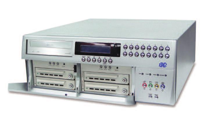 6, 9 and 16 camera models available Internal DVD-R (DVD writer) as standard Up to 16 units may be controlled via remote keyboard Simultaneous MPEG-4 transmission and JPEG recording Full telemetry
