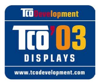 TCO Development Congratulations! Some of the features of the TCO 03 Display requirements: Ergonomics The display you have just purchased carries the TCO 03 Displays label.