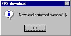 2.9 End the download Once the data has been successfully downloaded, the following message appears: Press OK to confirm and quit the download menu by pressing the F5 function key.