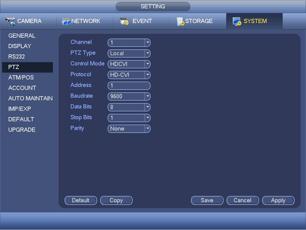 5 Menu 5.1 HCVR Settings This HDCVI camera series can adjust OSD menu via coaxial control.