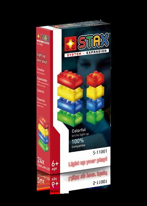 S11001 STAX SYSTEM EXPANSION SKU S11001 STAX System Expansion (red, yellow, blue, green) EAN 4260350560500-16 Light STAX 2x4-8 Light STAX 2x2 The Expansion Sets are friendly priced and developed