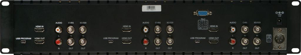 DC power input port Tally Indicator Input Screen 1