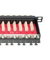 PATCH PANEL 483 mm (19 ) PATCH PANEL (LSA+) CAT 6 A, HIGH DENSITY, SHIELDED 24 Ports, Black (RAL 9005), 0,5 U AREA OF APPLICATION Up to 500 MHz, 10 GBase-T NORMS ISO/IEC 11801 2nd Ed.