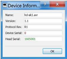 HD-AK1 remote software Choose Serial Port tab of the menu
