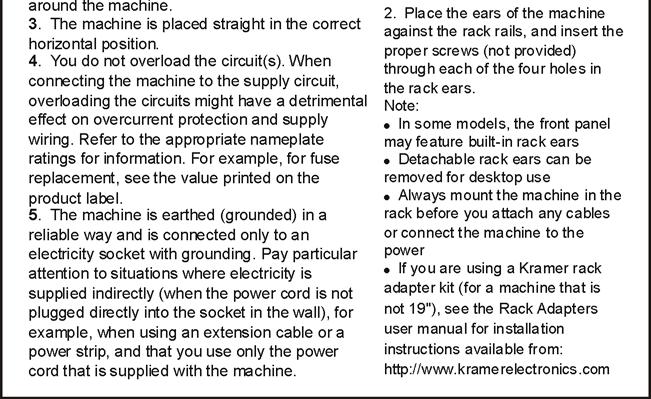 section provides instructions for rack