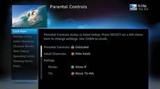 To review or update your Parental Controls settings, press MENU, select Settings & Help, then Parental Controls.