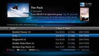 PLAYLIST Keep DIRECTV HD DVR RECEIVER USER GUIDE If you have a program you would like to prevent from being automatically deleted when your disk is full, highlight the show you want to keep and press