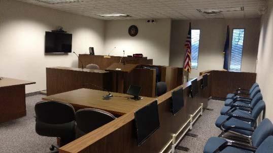 Access to most of the technology in the courtroom is controlled through an AMX panel which the judge and/or court staff will operate.