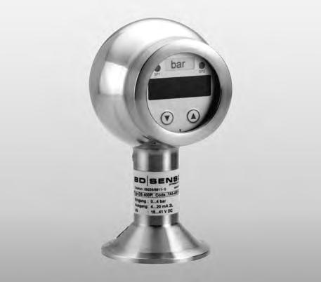 Intelligent Electronic Pressure Switch in Hygienic Stainless Steel Ball Housing Description The electronic pressure switch is the successful combination of hygienic process connections with flush
