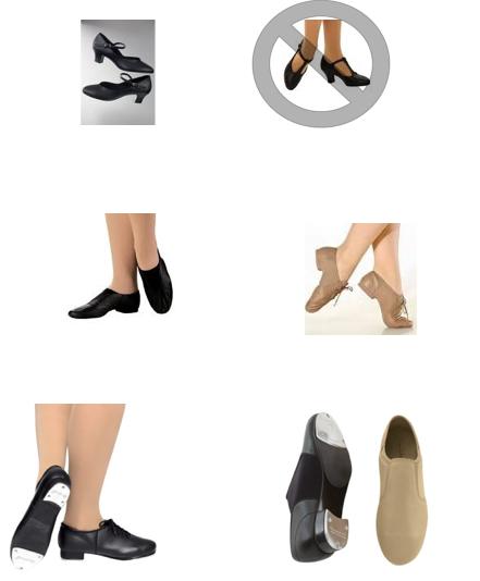 Shoe Information SOME FEMALES (per director s discretion): High Heeled BLACK Character Shoes/plain straps (Not a T Strap).