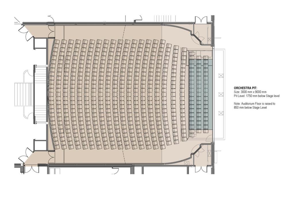 FLOOR PLAN: CIVIC THEATRE GROUND FLOOR STALLS MAX SEATING ABOUT 568.