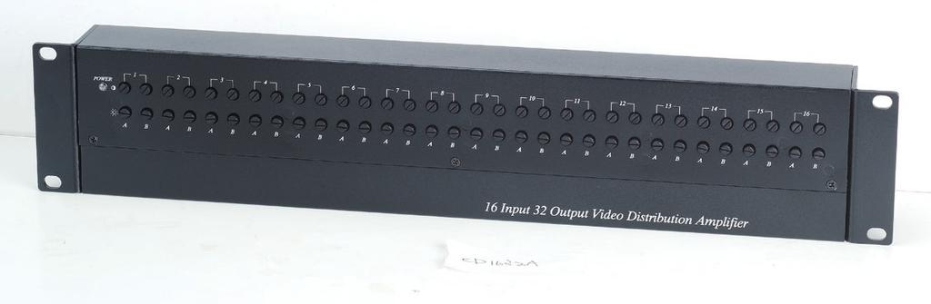 CD816A 8 Input 16 Output Video Distribution Amplifier In 1U Rack Mounting Panel 8 video input to 16 video output. Dual Power: DC12V / AC24V.