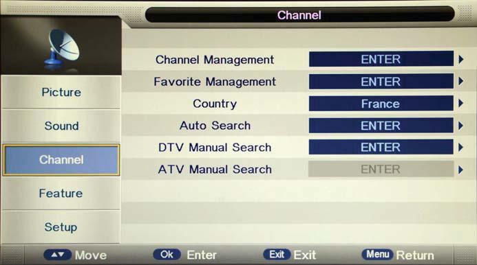 Delete: Press RED button to the channels to delete Lock: User must set the Lock enable (Feature-Lock- Lock enable) at ON to
