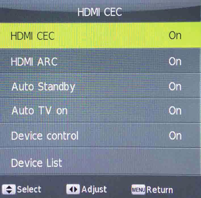 HDMI CEC HDMI CEC allows devices connected to the TV via HDMI to communicate back and forth with the TV.