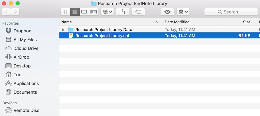 Saving your EndNote Library When you first start using EndNote, you will need to create an EndNote Library.