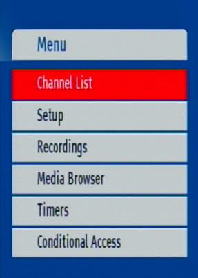 dlan TV Sat 2400-CI+.book Seite 26 Dienstag, 1. November 2011 10:03 22 26 TV and radio programme software starts with the last selected TV or radio programme. 4.2.1 Channel list Use the arrow buttons to select the Channel List menu and confirm with OK.
