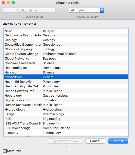 EndNote X9 Basics for Mac 15 I m ready to use Cite While You Write. Now what? What are output styles? An output style determines how the selected reference will be formatted and displayed in Word.
