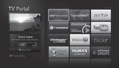 HUMAX TV Portal HUMAX TV Portal is a web service portal which allows you access to TV catch-up, VOD, Internet Radio, and HUMAX support. You can also view past programmes using this service.