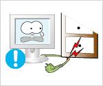 Do not excessively bend the plug and wire nor place heavy objects upon them, which could cause damage.