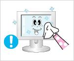 Do not spray water or detergent directly onto the monitor.