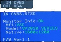 8. OSD INput format / OUTput Resolution Firmware Information PC Monitor Information 1.