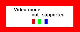 If the monitor is functioning properly, you will see a box with a border and text inside as shown in the following illustration: The three boxes inside the border are red, green and blue.