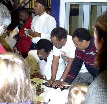 The Persuasions sign autographs following the show for many new-found friends and admirers who were also treated to many songs while they waited in line.