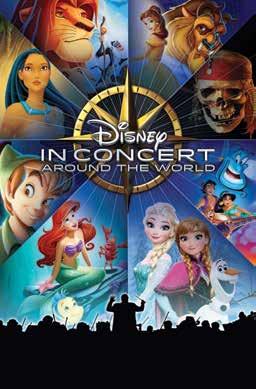 Disney in Concert: Around the World, features ten different suites from early classic Disney films to more recent releases, including: The Little Mermaid Pocahontas Mary Poppins Beauty and the Beast