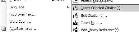 Creating manuscript in Word 2003 (2) Change the bibliographic