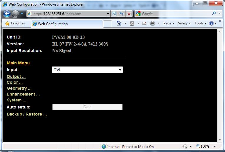4.1. Introduction REMOTE CONTROL WEB SERVER VP-792 features a Web server which connects to a PC Web browser via TCP/IP.