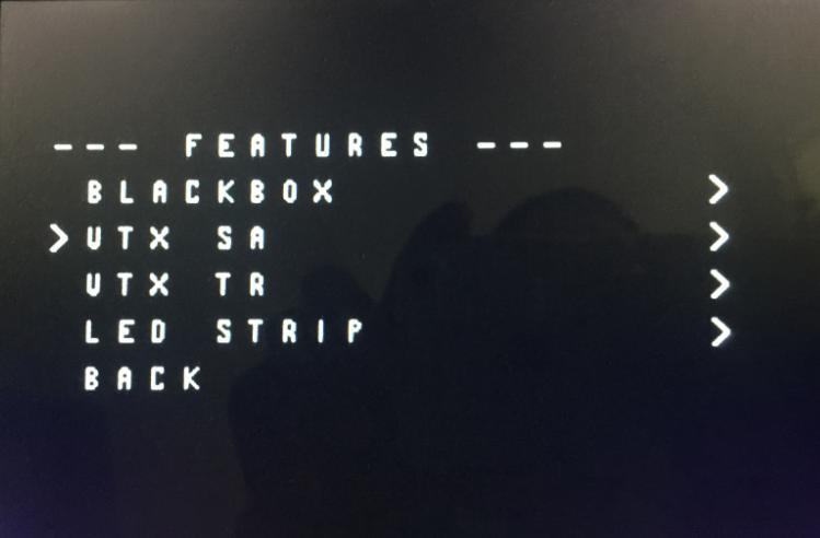Under the OSD MAIN menu, move the PITCH joystick up and down to move the cursor arrow up and down to the selection menu item.