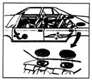EXAMPLE OF MOUNTING Mounting Options A. Rear Deck Mounting B. Multiple Mounting Multi-Speaker Installation Wiring Diagram ILLUSTRATION OF REAR DECK MOUNT INSTALLATION A.