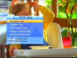 7. PVR Help 7.1 Select PVR help topic Press HELP to enter the help mode.